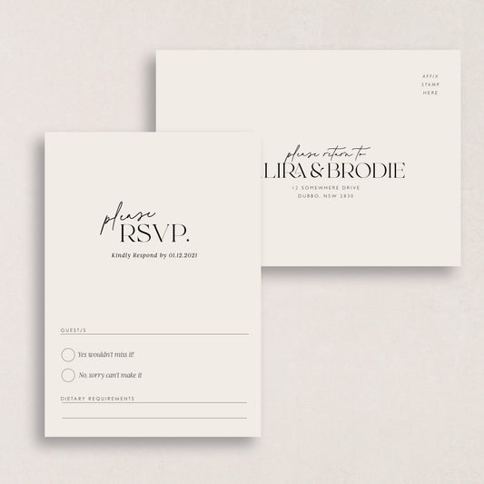 Only One RSVP Card
