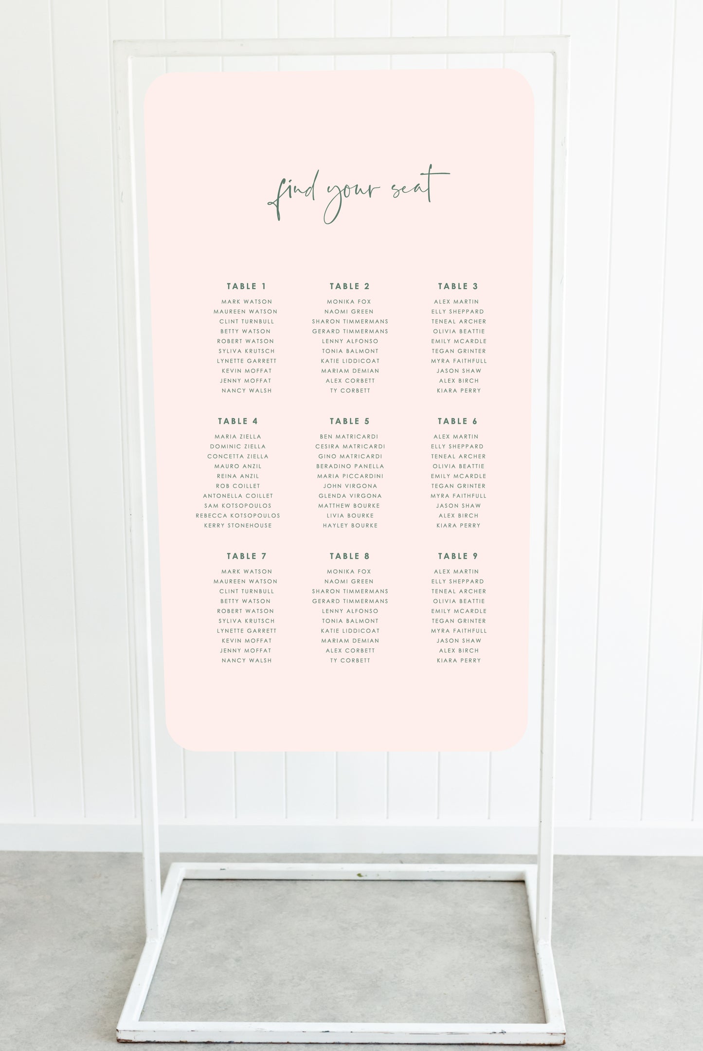 Loved Up Seating Chart